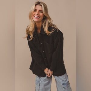 BiBi Button Up Washed Jacket with Pockets